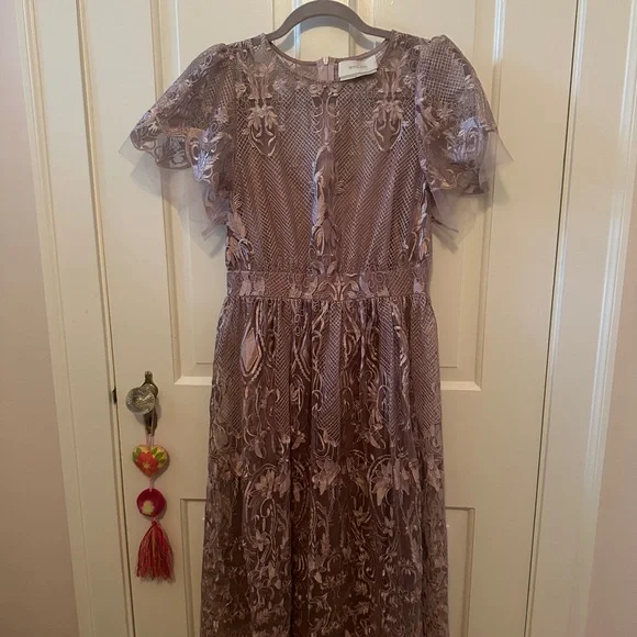 BHLDN Vivica Lace Midi Dress in Lavender - Picture 8 of 8